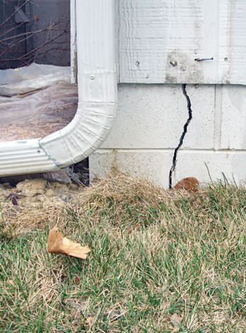 foundation wall cracks due to street creep in District Heights