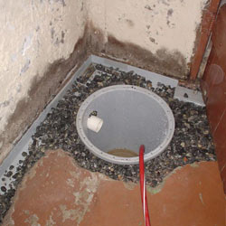 Installing a sump in a sump pump liner in a Gaithersburg home