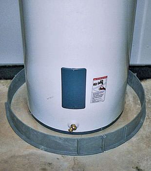 An old water heater in Ocean City, MD with flood protection installed
