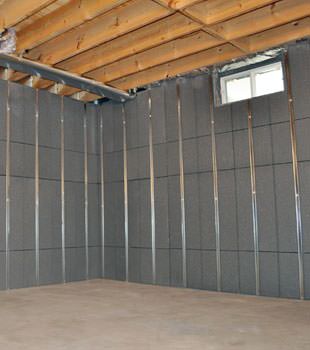 Installed basement wall panels installed in Salisbury