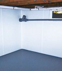 Plastic basement wall panels installed in a Cumberland, Maryland home